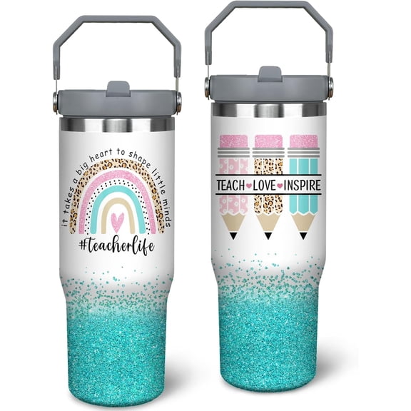 Teacher Tumbler Cup, 30oz Stainless Steel Teacher Travel Coffee Mug Cup, Best Teacher Gifts for Women & Teacher Appreciation Gifts for Birthday, Appreciation Week, Back To School