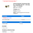 thumbnail image 2 of External Automatic Transmission Filter Kit - Compatible with 2011 - 2014 Hino 268A 7.7L 6-Cylinder 2012 2013, 2 of 2