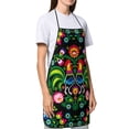 thumbnail image 4 of Fuzoiu Roosters and Flowers Print Kitchen Cooking Aprons,Kitchen Cooking BBQ Aprons,Chef Apron with 2 Pockets for Men Women,Art Aprons for Painting Pottery Ceramics, 4 of 7
