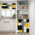 thumbnail image 2 of Yellow Kitchen Window Curtains Valance and Tier Set 36 Inch, Black Grey White Modern Rod Pocket Short Tier Curtain for Bathroom, Abstract Art Small Cafe Drapes for Kitchen Decor, 2 of 6