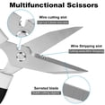 thumbnail image 2 of Jonce 8 Inch Heavy Duty Scissors, Ultra Sharp Serrated Stainless Steel Shears with Protective Cover, for Cutting Cardboard, Fabric, Wire, Packaging, Crafting, Office Workshop Use, White, 2 of 7