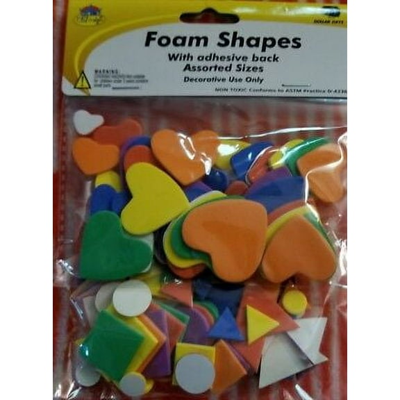 Bag of Foam Shapes, Craft Assortment, All Colors, Approximate #50