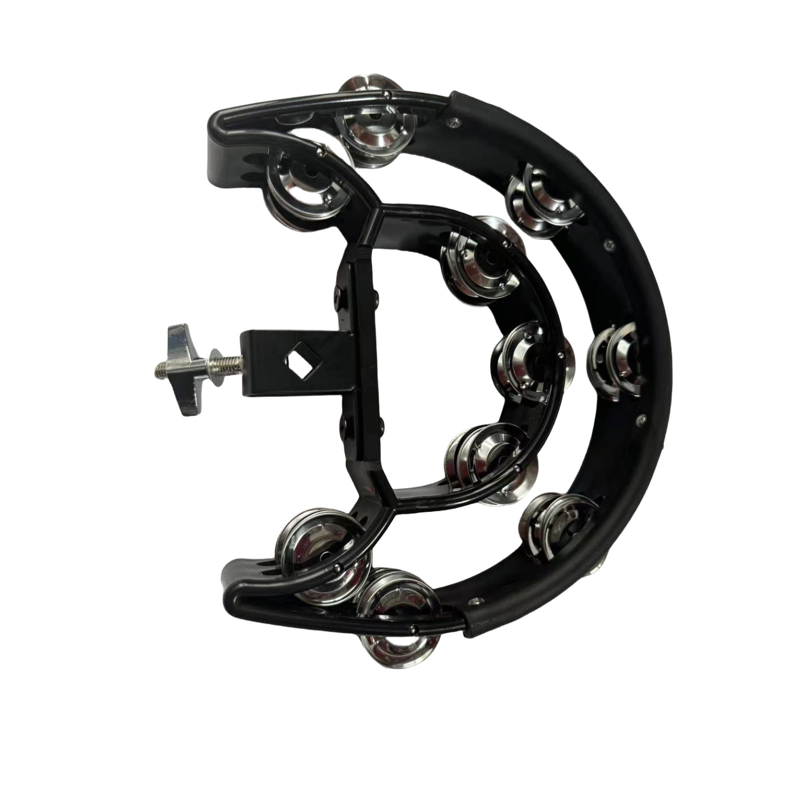 Tambourine Double Row Metal Jingles Hand Held Percussion Half-Moon Tambourines Musical Instrument Gifts