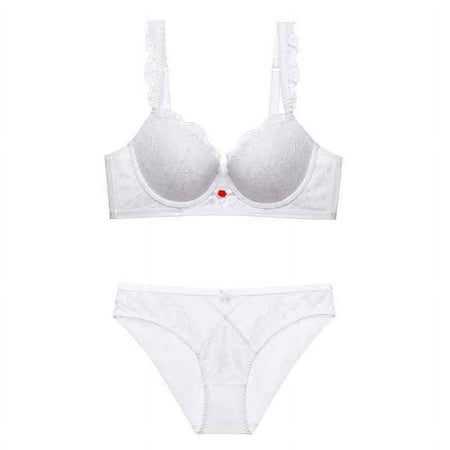 Generic Sexy Lace Lingerie Bra Small Chest Push up Bra Suit Chest Big Adjustable Upper Support Sexy Bra Set Suit