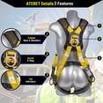 thumbnail image 3 of Palmer Safety Fall Protection Safety Harness Kit I 5pt Full Body, 6' Double Lanyard, 18" D-Ring Extender I Dorsal & Sides D-ring I OSHA ANSI Compliant Personal Equipment (Yellow - Universal), 3 of 6