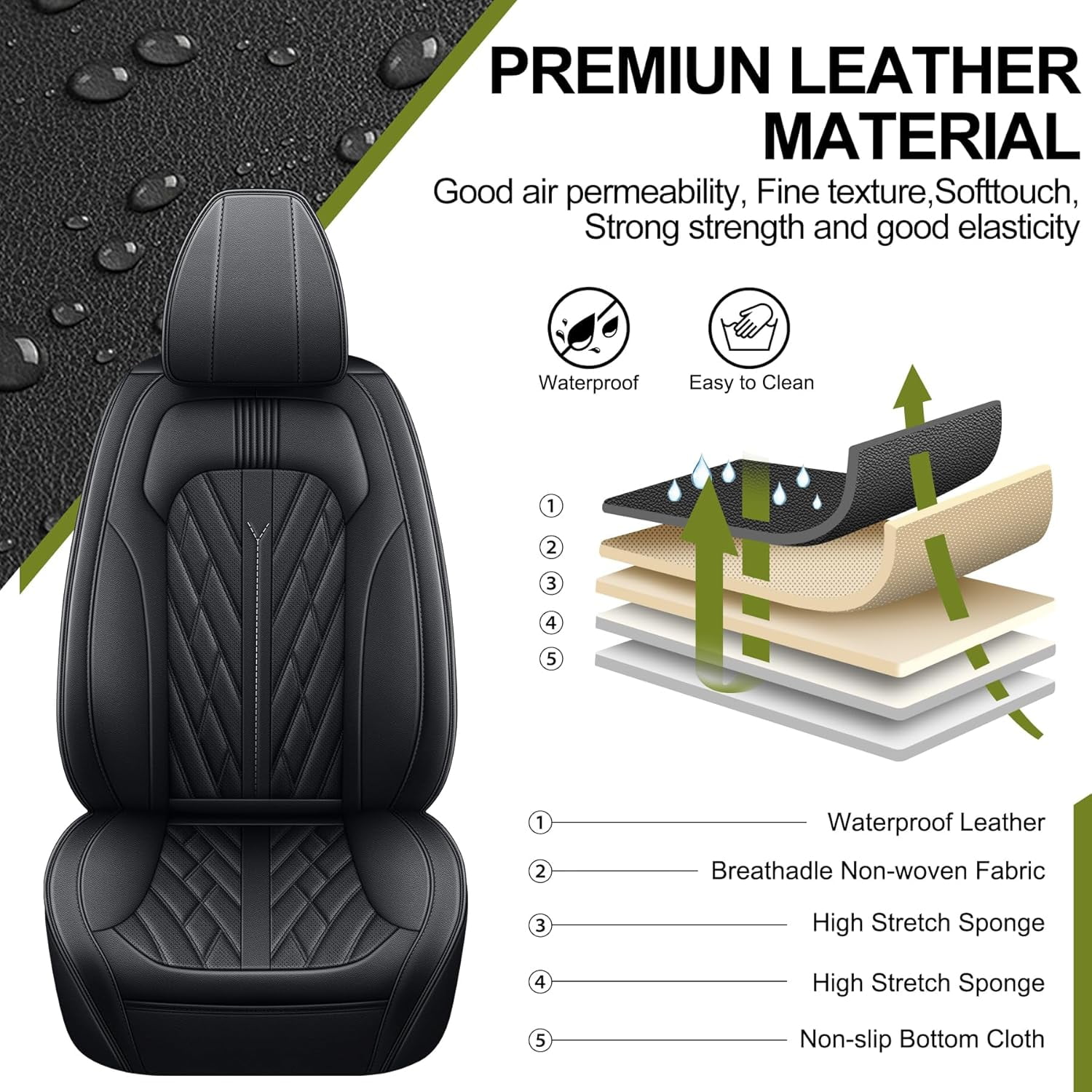 Seat Covers Fit for Ford Maverick : 2022 2023 2024 2025 Pick-up Truck Full Set Car Seat Covers