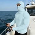 thumbnail image 2 of Wrtxtat UPF 50+ Sun Protection Hoodie for Men Balaclava Hats Quick Dry Muscle Long Sleeve Fishing Hiking Pullover UV Rash Guard Lightweight Tshirts Light Blue XL, 2 of 7