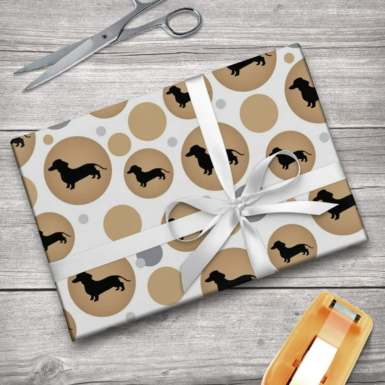 Sausage Dog Christmas Wrapping Paper Kit, Dachshund Wrapping Paper