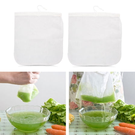 WRISTBIQUE Reusable Yoghurt Pouches Nut Milk Bag White 2 Pcs 30x30cm