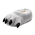 thumbnail image 2 of Wilark Little Girls Monster Claw Slippers Cute Fuzzy Fleece Warm Winter House Shoes Gray One Size, 2 of 7