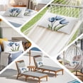 thumbnail image 5 of Blue Tulip Queen Size Pillow Cover, Pillowcase Protectors with Zipper, Breathable Decorative Throw Pillow Case Cover, Abstract Flower Country Farm Floral White Pillow Shams for Couch Sofa 20x30Inch, 5 of 8