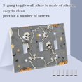 thumbnail image 3 of Yayeee Toggle Light Switch Wall Plate 3-Gang 6.37"x4.48" Decorative Outlet Cover, Gray Halloween Dancing, 3 of 7