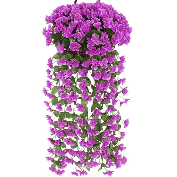 Roiihwy Fake Plants, Fake Vines Greenery for Wall Home Living Room Office Indoor Outdoor Decor Faux Outdoor Plants Hanging Plant Purple Mothers Day Gifts