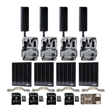 Spartan GoLive2 4G/LTE Trail Camera Bundle with Solar Panel Bracket Mount and Accessories (17 Items)