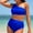 Blue, variant on UTSJKR Two Piece Bikini Set for Women Plus Size Cutout One Shoulder High Waisted Bikini Bathing Suit Full Coverage Swimsuit Army Green L