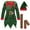 a-Green, variant on Elf Kids Outfit Long Sleeve Dress Hat Belt and 1 Pair of Socks Set Kids Boy Christmas Outfit Party Outfit 9-11 Years