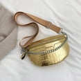 thumbnail image 4 of Alligator Pattern Chest Bag Casual Thick Chain Lady Waist Bag for Work (Green), 4 of 10