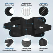 Meniscus Brace, Knee Brace with Side Stabilizers for Knee Pain, Adjustable Knee Support for Meniscus Tear ACL MCL Arthritis Injury Recovery, Breathable Knee Wrap for Men & Women, Workout, Sports