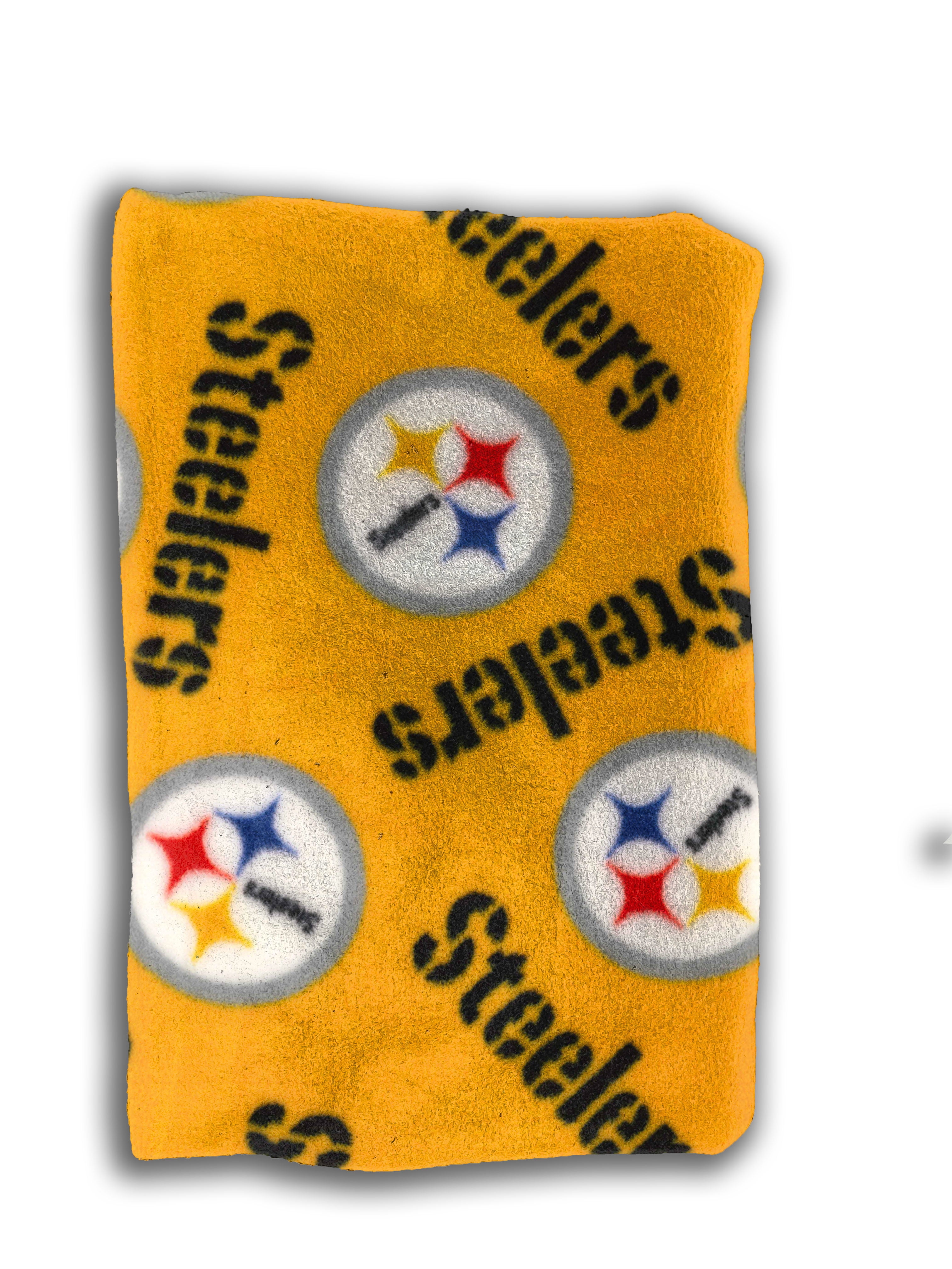 Pittsburgh Steelers 58 100% Polyester Fleece Logo Sports Sewing & Craft  Fabric 10 yd By the Bolt, Yellow, Black and White 