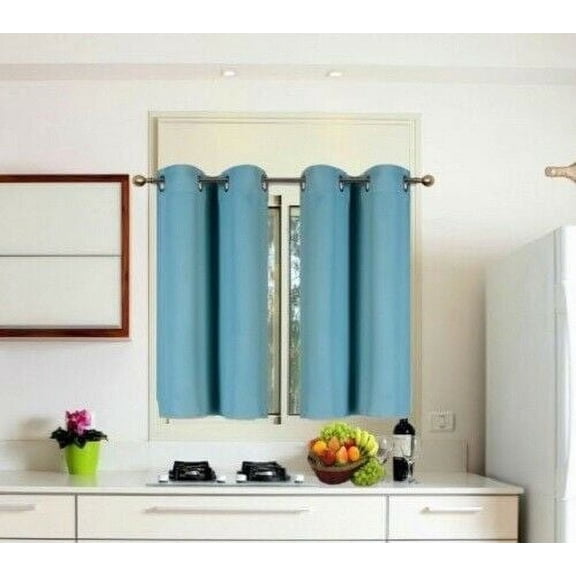 (K54) Teal Blue 1 Panel Grommets Window Curtain Blackout Unlined Size 28" Wide X 54" Length