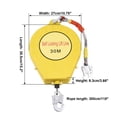 thumbnail image 2 of WAASOSCON 30-Meter (98FT) Fall Arrester with Auto-Locking Mechanism, Alloy Steel Hook, and Retractable Lifeline, 330Lbs Capacity Fall Protection Device for Roofing and High-Altitude Work, 2 of 7