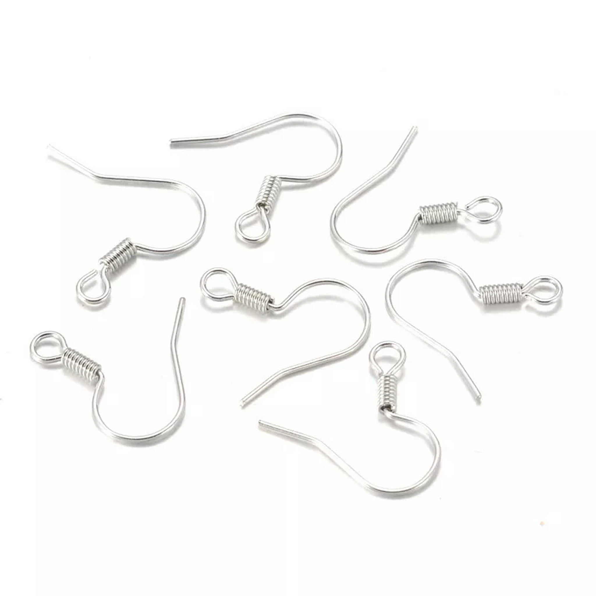 EOEMY 5000Pc Platinum Tone Iron Earring Hooks Nickel Free French Earwire Findings 15mm