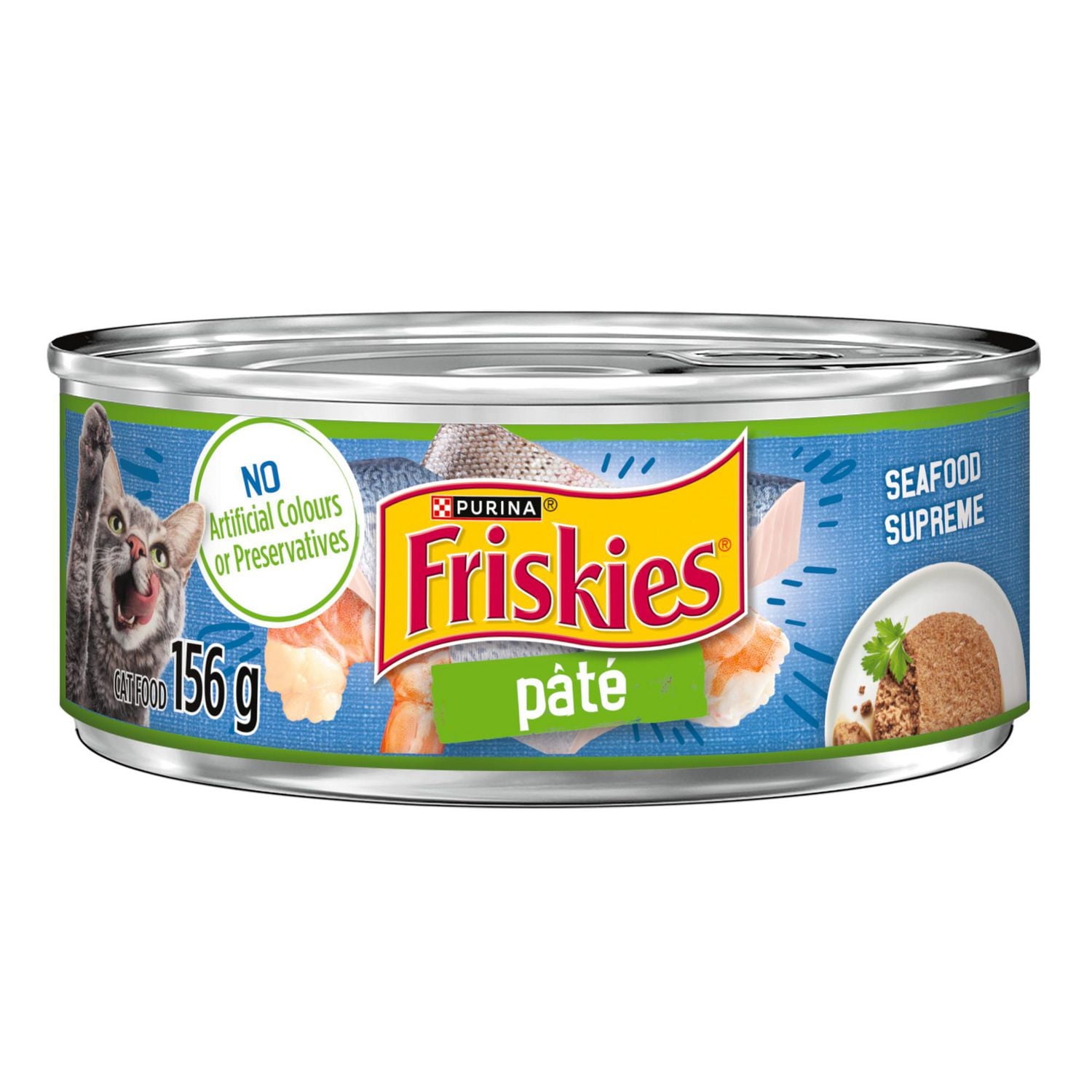 Friskies Pate Seafood Supreme, Wet Cat Food 156g, 156 g