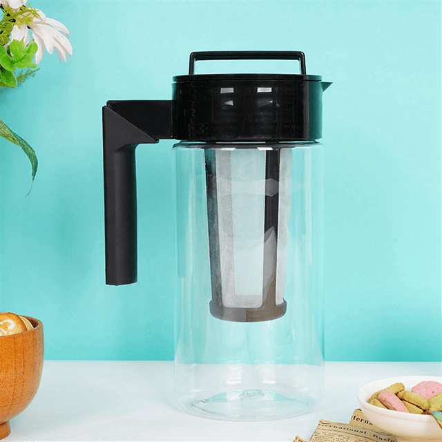 Cafetière à Infusion Froide 1300Ml Poignée Hermétique Bouilloire à Café Poignée Antidérapante
