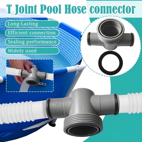ICERUN 2026 New T Joint Pool Hose Connector 1.5" to 1.25",Filter Pump Hose Connector,Pool Hose Adapter for Pool Parts and Accessories (1.5" to 1.25"-3 Heads)