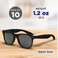 thumbnail image 5 of Plastic Tahiti Sunglasses Set of 10, Bulk Pack - UV Protection, Perfect for Party, Beach, Outdoor - Black, 5 of 8
