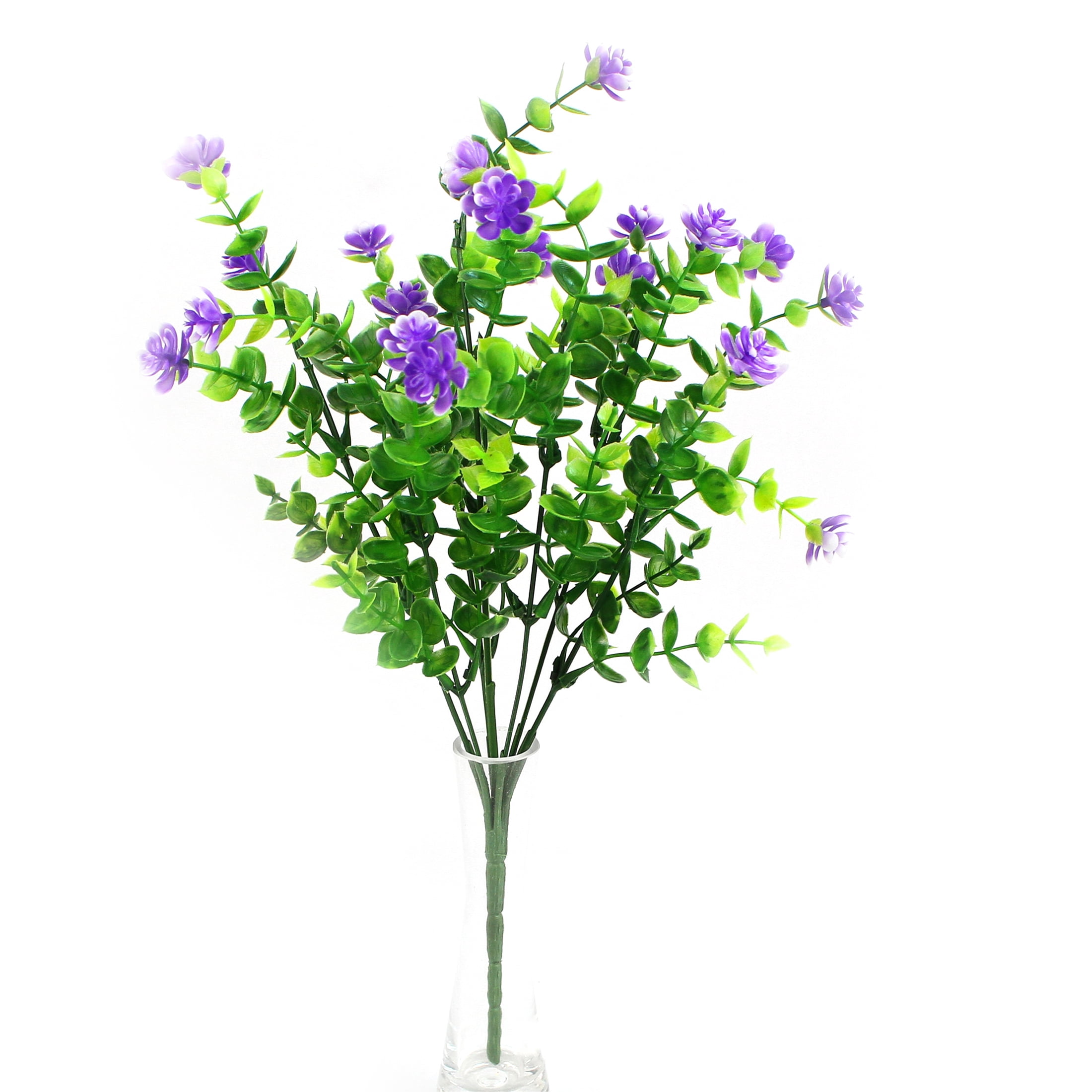 LEERUI Outdoor Artificial Flowers UV Resistant Fake Eucalyptus Rose