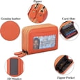 thumbnail image 5 of Gomayee Small Genuine Leather RFID Blocking Credit Card Holder Wallet for Women, Orange, 5 of 6
