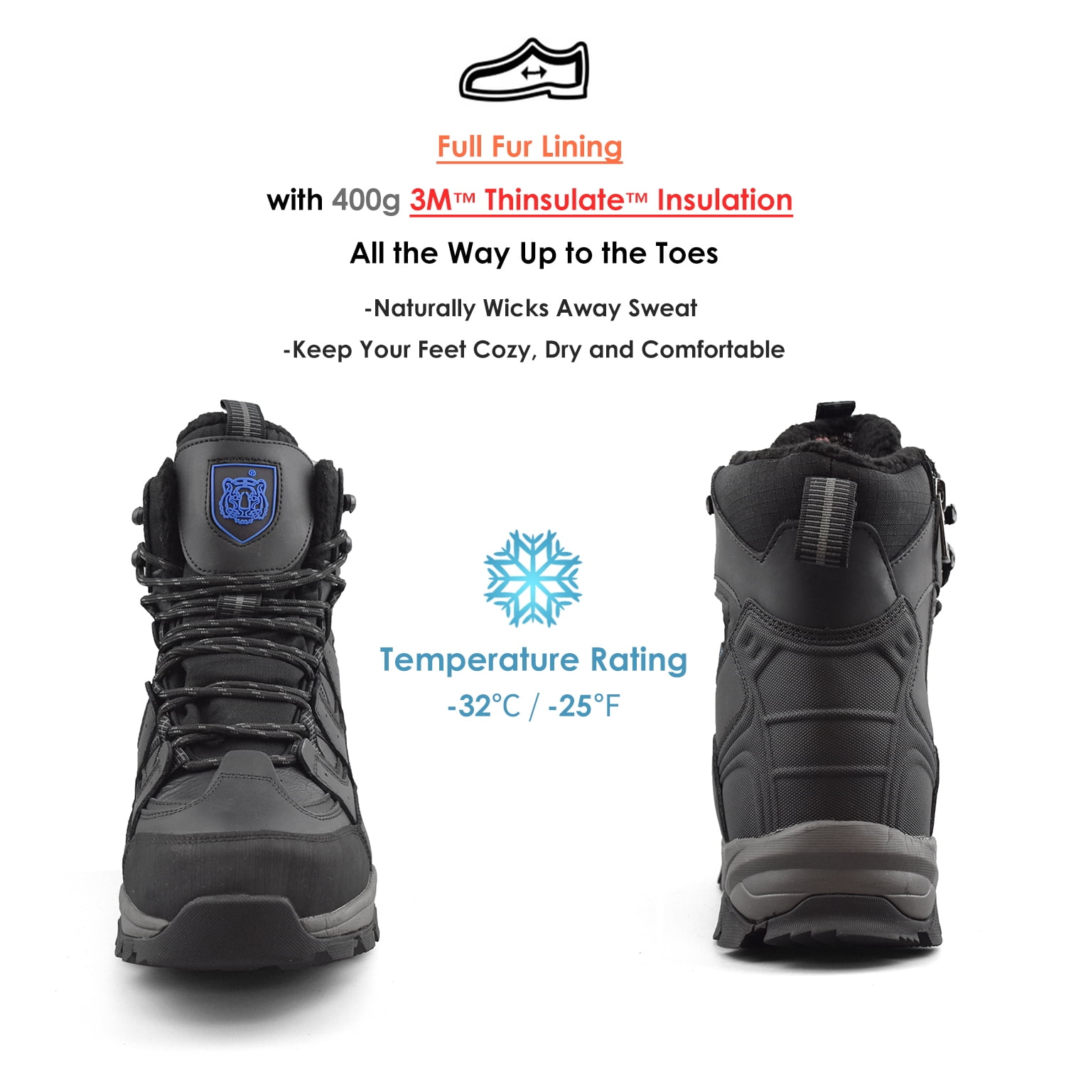men's 400g winter boots