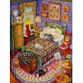 thumbnail image 2 of Bell, Bill 15x18 Black Ornate Wood Framed with Double Matting Museum Art Print Titled - More Bedroom Cats, 2 of 4