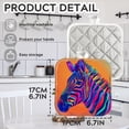 thumbnail image 2 of BaHomeck Pot Holders 4pcs dacron Made Square heat-resisting mat Machine Washable for Kitchen Oven Hot Pads 6.7inch*6.7inch,Zebra In The Style Of Pop Art With Bright Colors, 2 of 5