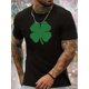 thumbnail image 1 of Camiseta ligera e informal con estampado de trébol de la suerte para hombre. Cómoda camiseta de cuello redondo para verano y deportes de ocio., 1 of 5