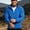 Blue, variant on Men Jacket Stand Collar Windproof and Waterproof Jacket Windbreaker Zip Up Coat with Pocket