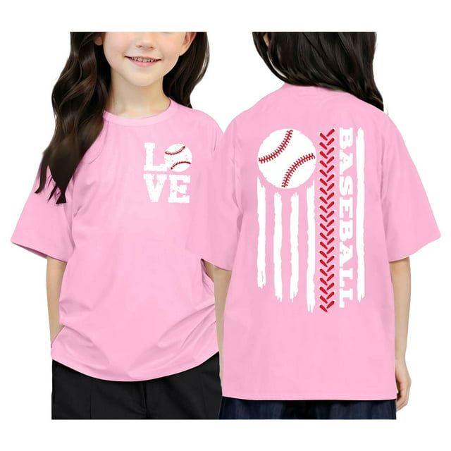 T-shirts à Manches Courtes Imprimés pour Filles, Vêtements d'Été pour Tout-Petits, Col Rond, Mode Filles 8-9 Ans