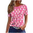 thumbnail image 5 of Pxxlle Womens Easter Shirts Cute Rabbit Bunny Graphic Tees Casual 3/4 Sleeve Crewneck Happy Easter Party Shirts L, 5 of 5