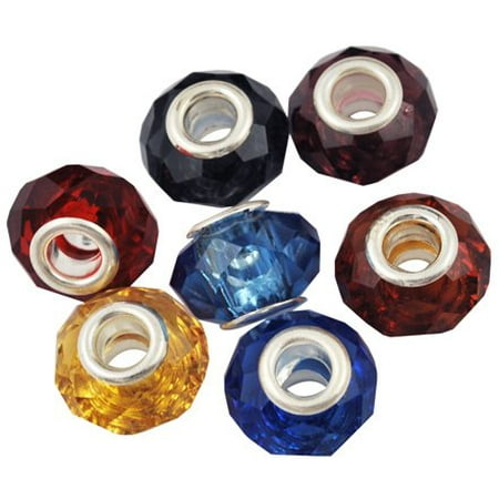 Pack of 10 Assorted Crystal Charm Beads. Compatible With Pandora Style (Best Pandora Compatible Beads)