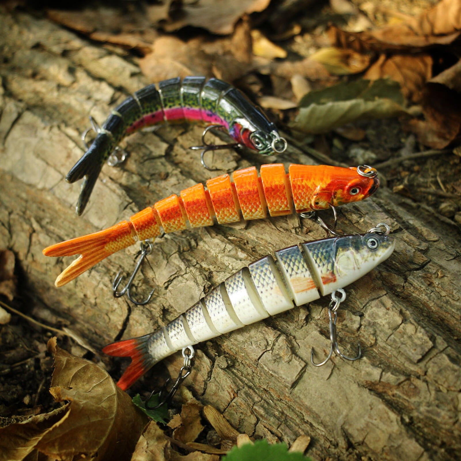 HENGJIA Fishing Lures, 10pcs Large Multi Jointed Fish Fishing Kits Slow Sinking Lifelike Swimbait Freshwater and Saltwater for Trout Bass Lures, 3.94"/0.4oz