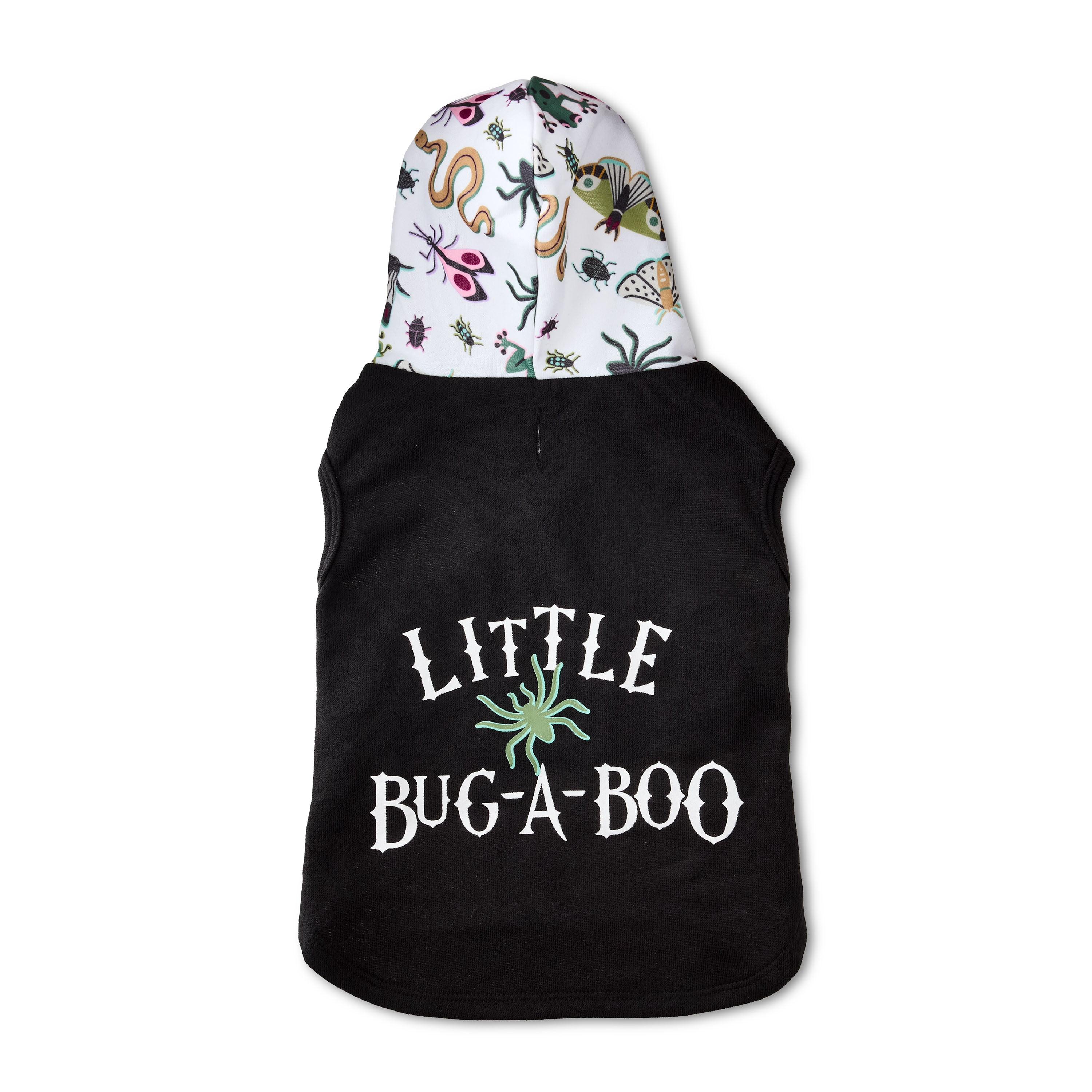 Vibrant Life Halloween Hoodie for Dogs & Cats, Little Bug-a-Boo, Black, Small