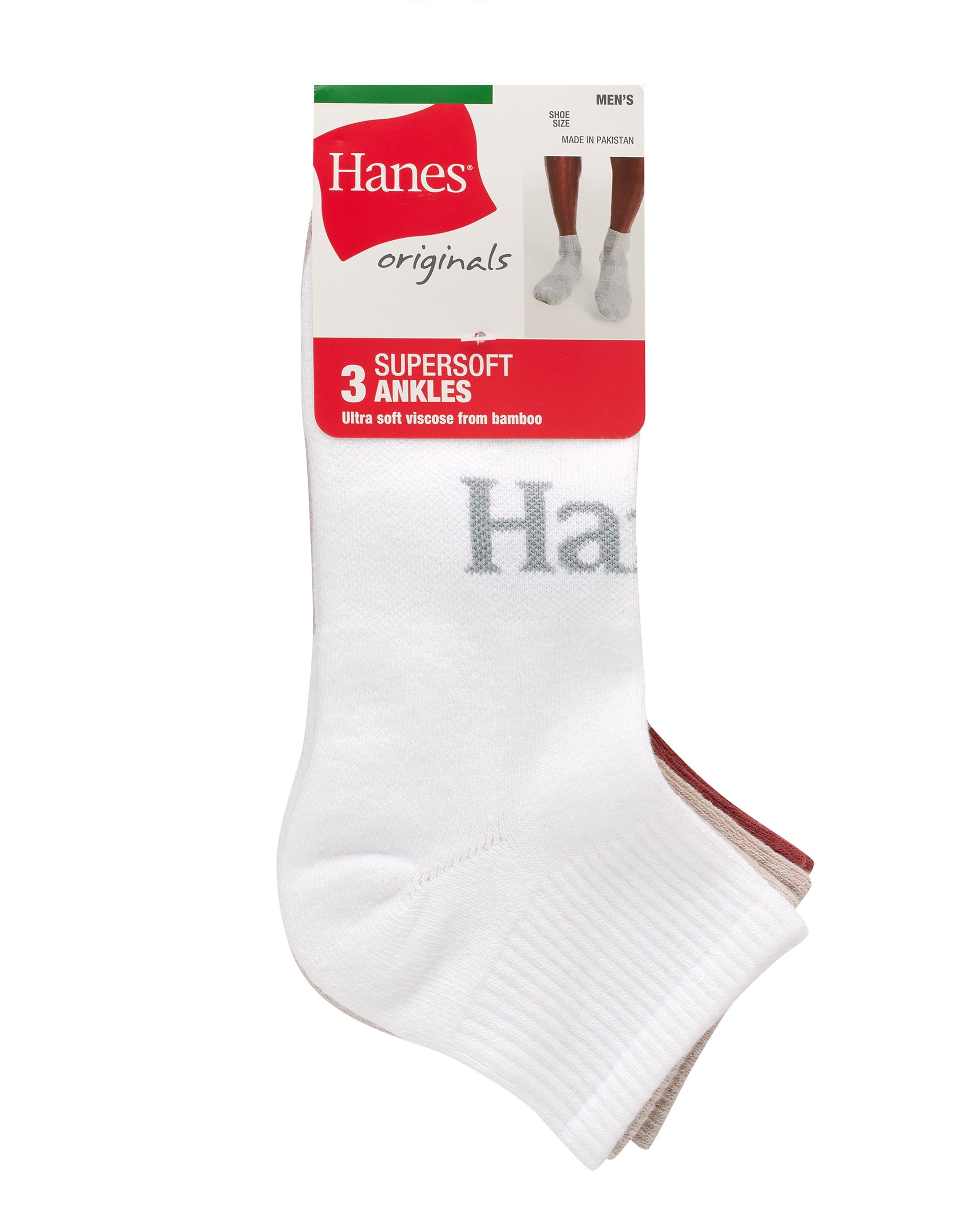 初売り 福袋 Hanes Originals Men's SuperSoft Ankle Socks, 3-Pairs Autumn 服＆ファッション小物