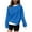 Blue, variant on ATOYSOY Women's Fashion Color Block Pullover Workout Long Sleeve Tees Fall Winter Loose Tops Crew Neck Sweatshirts Outwear Retro Casual Shirts Green L