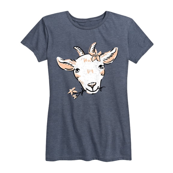 Instant Message - Goat And Flowers - Women's Short Sleeve Graphic T-shirt