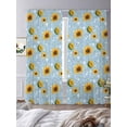 thumbnail image 4 of Blue Yellow Sunflower Sheer Curtains 108 Inches Long 2 Panels Set, Window Sheer Curtains for Living Room/Bedroom, Summer Botanical Farmhouse Floral Light Filtering Rod Pocket Curtain 52''x108''x2, 4 of 8