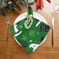 thumbnail image 2 of 1 Pack 20'' x20" Satin Table Napkins Dinner Napkins for wedding Party Decoration events Green Halloween-themed Pattern, 2 of 6