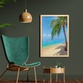 thumbnail image 2 of Landscape Wall Art with Frame, Tropic Botanic Image with Coconut Palms near Ocean Sea Beach Photo, Printed Fabric Poster for Bathroom Living Room, 23" x 35", Sky Blue Cream, by Ambesonne, 2 of 2