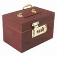 thumbnail image 1 of Wooden Money Storage Box Wooden Treasure Chest Lockable with Handle, 1 of 7