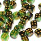 thumbnail image 5 of [ de 50 piezas] Juegos de dados de bloque acrílico D6 de 12 mm para mazmorras / dragones / juegos de (9 ) Verde negro Hugo Dados de esquina redonda, 5 of 8